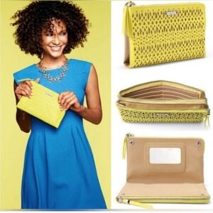Stella & Dot Double Clutch - Citrine Yellow